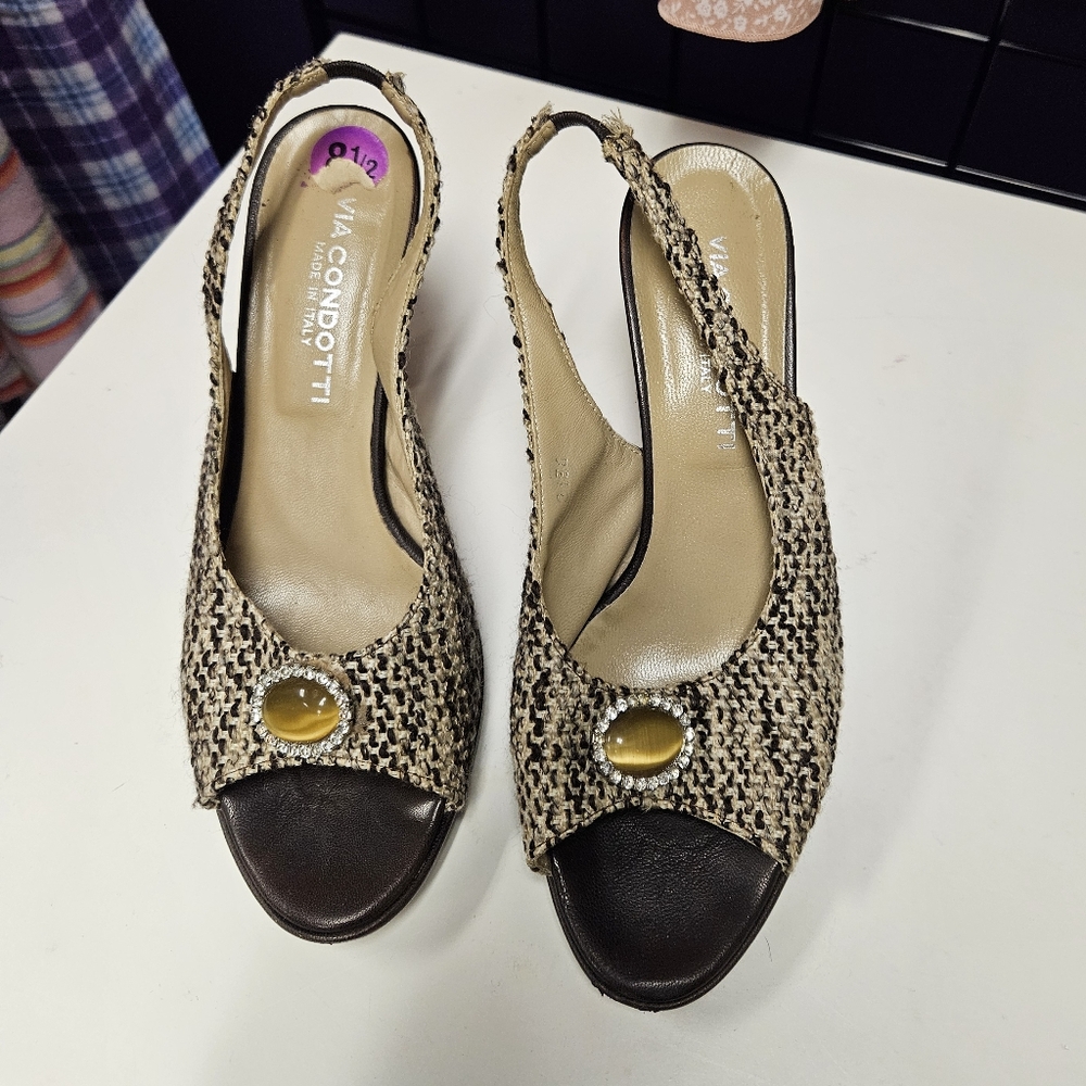 💙 womens shoes Via Condotti heels tan/brown 8.5